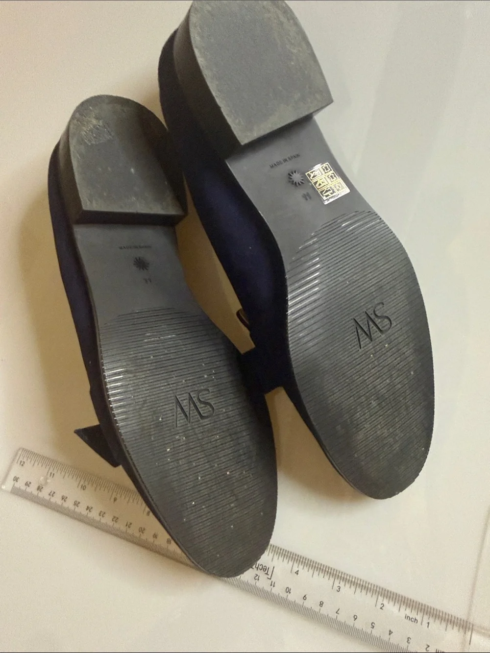 Stuart Weitzman Navy Suede Bow Loafers - Women's